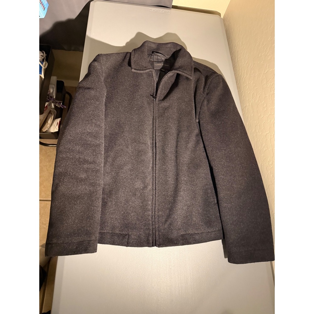Vintage Banana Republic Mens Wool Cashmere Blend Full Zip Jacket Charcoal XL